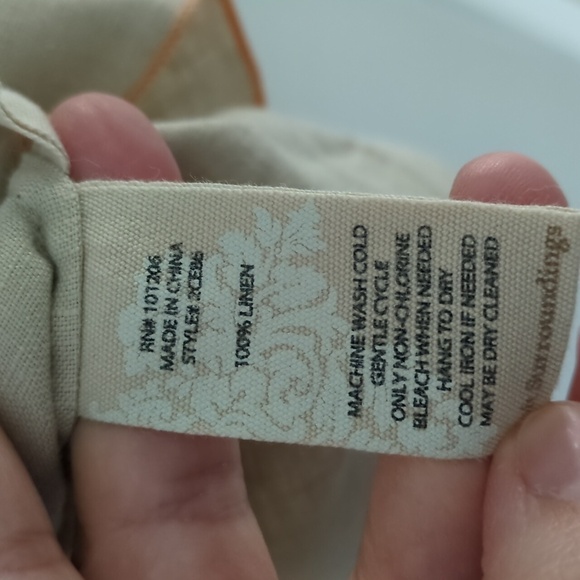 Soft Surroundings 100%linen Canberra tunic neutral tones with orange tri… - Picture 6 of 8